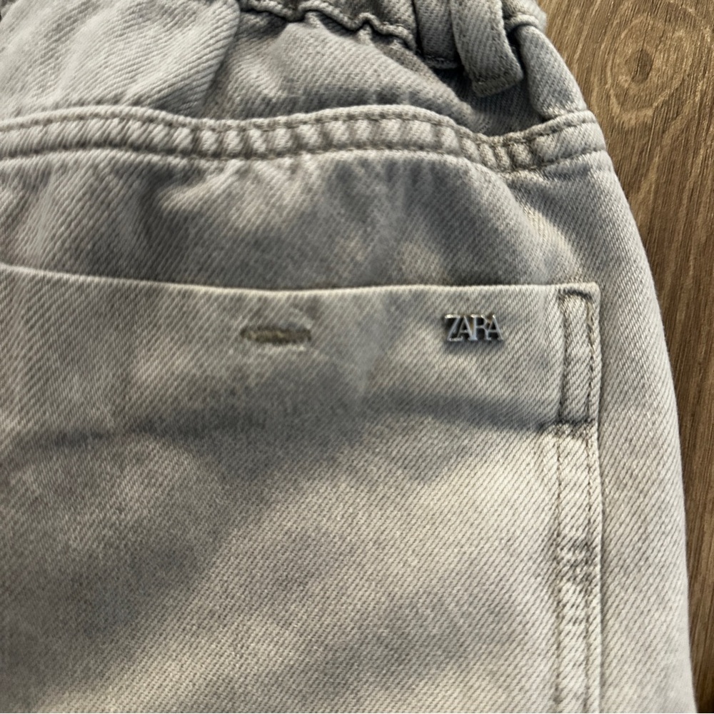 Zara Women's Light Gray Cropped Jeans | Paper Bag Stylr | High rise - Picture 9 of 9